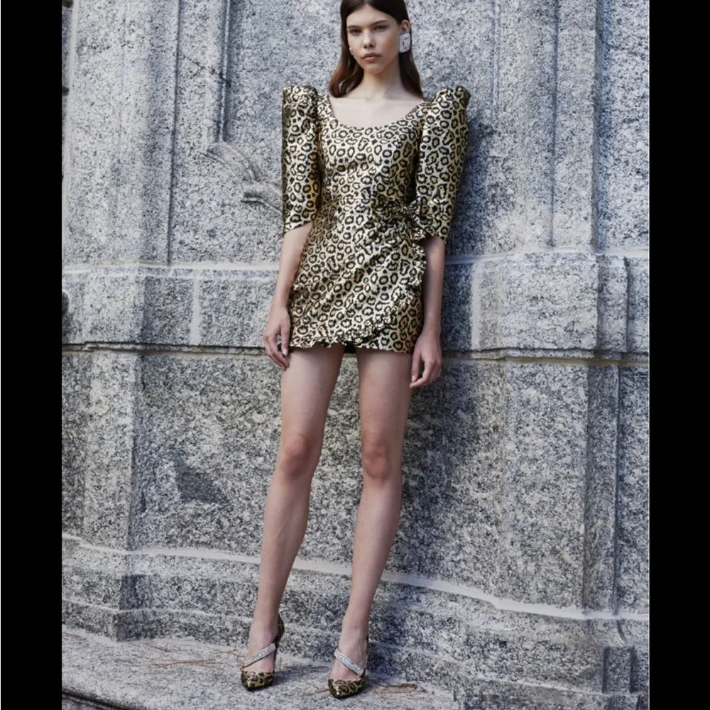 Alessandra Rich Metallic Leopard Mini Dress - Picture 4 of 7